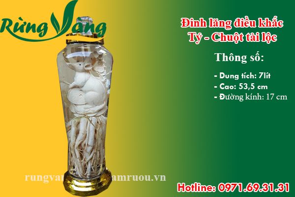 đinh lăng điêu khắc tý - chuột phong thủy 7 lít
