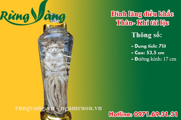 bình đinh lăng điêu khắc Thân - Mùi 7 lít