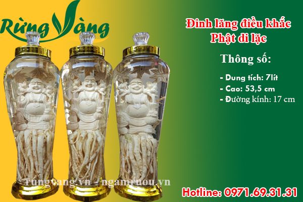 Bình đinh lăng điêu khắc phật di lặc 7 lít